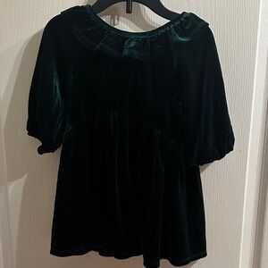 Bonnie Baby Dark Green Velvet Dress🎄